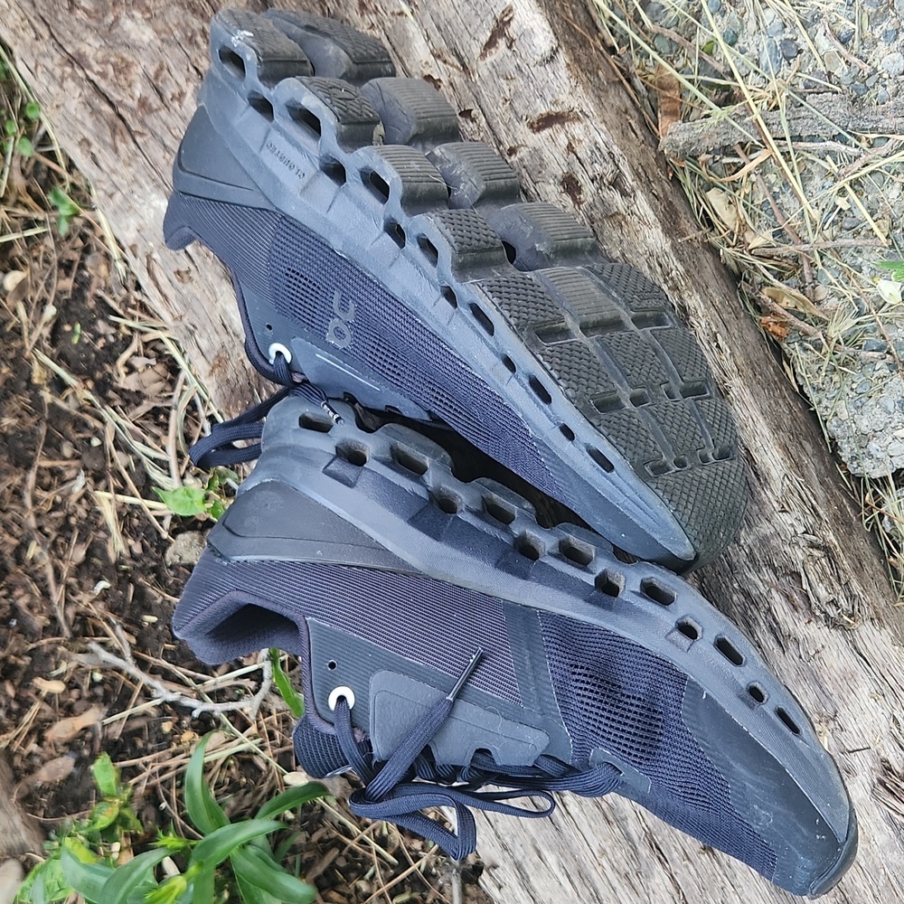 On Running Black Athletic Shoes with Chunky Sole - Picture 13 of 13